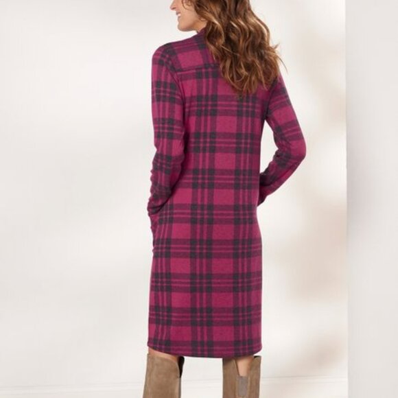 Soft Surroundings Paramount Plaid Knit Shirt Dress 3X (24) - Picture 2 of 8